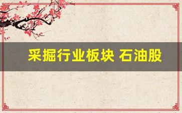 采掘行业板块 石油股票代码(石油矿业开采股票)_https://www.hangfeite.com_科创板_第1张